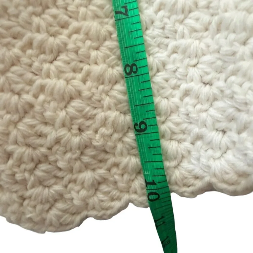Hand Knit Baby Cream Cardigan Seater Tie Front Crochet